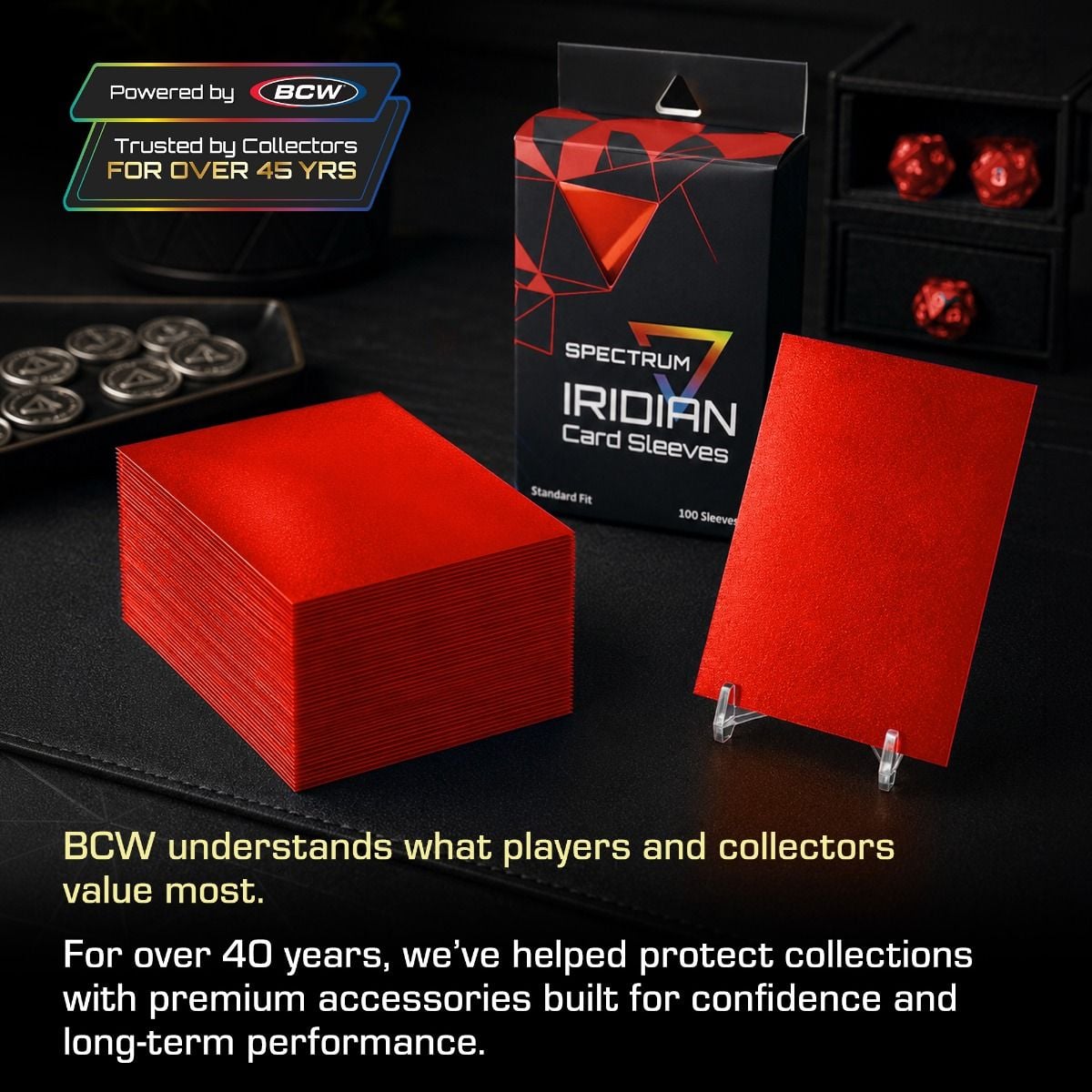 BCW Spectrum Iridian Matte Sleeves Red