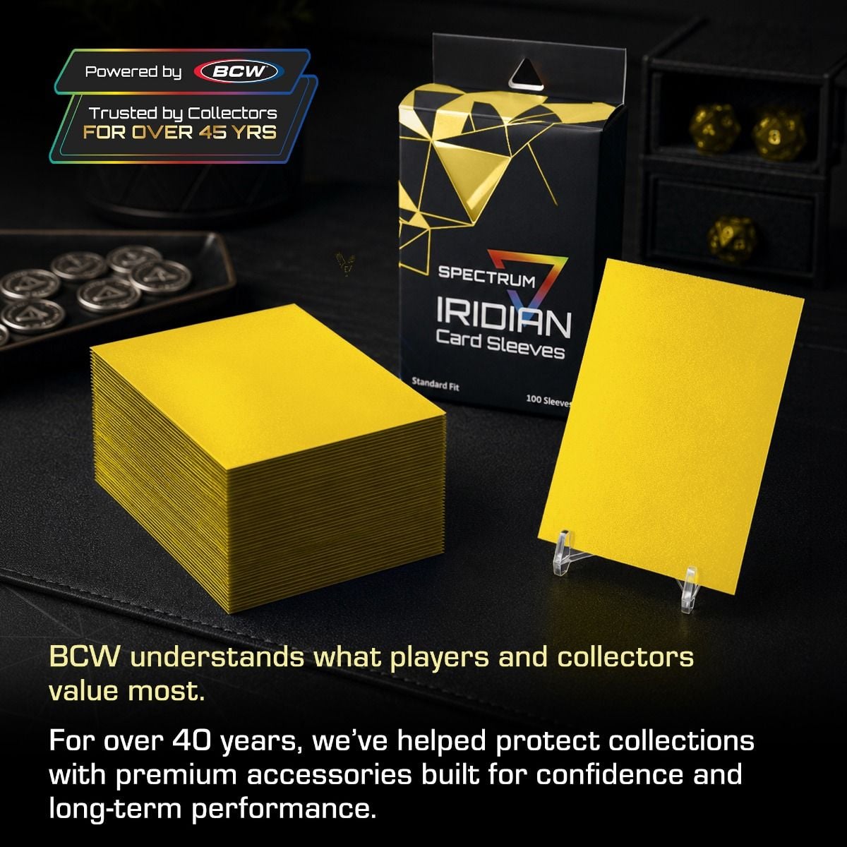 BCW Spectrum Iridian Matte Sleeves Yellow