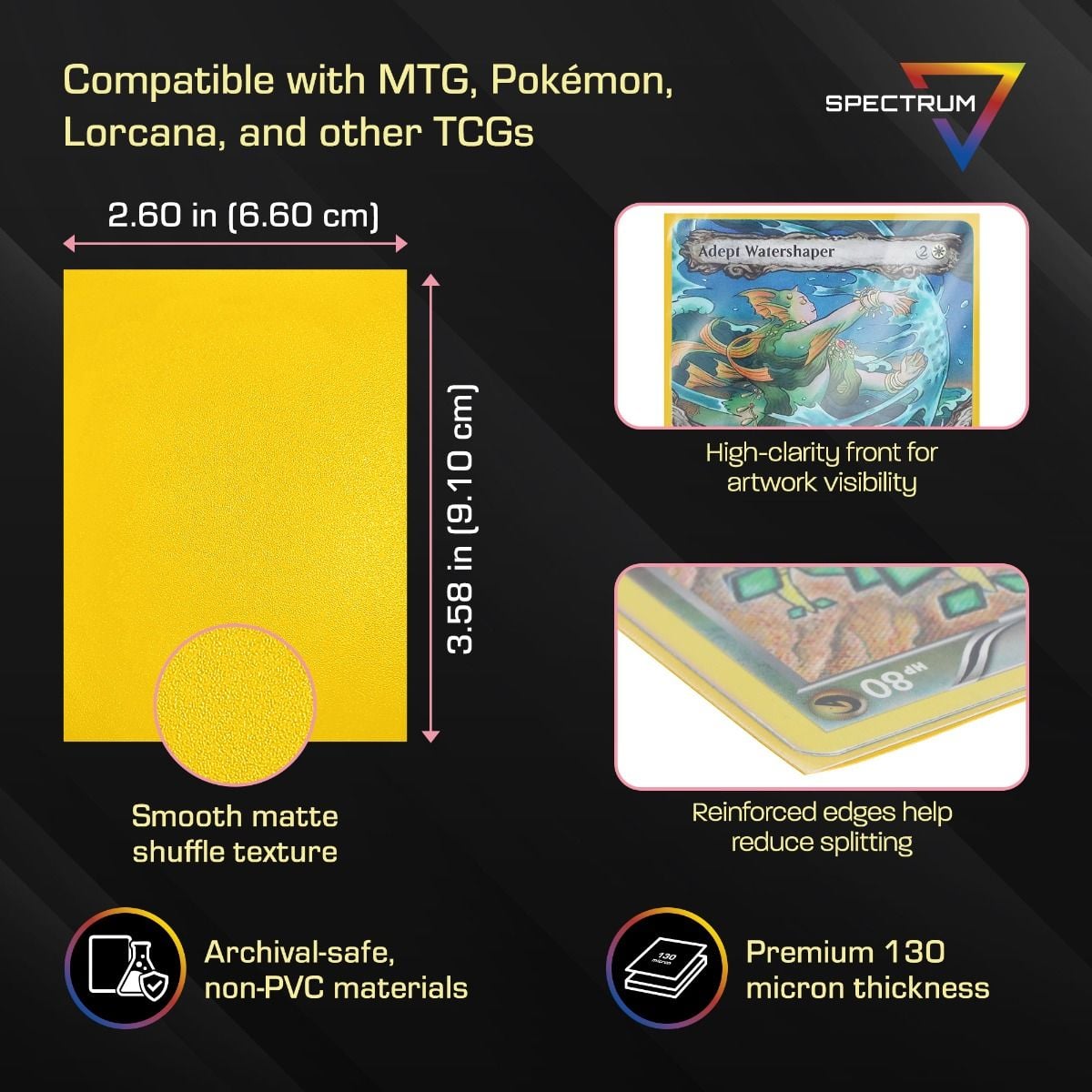 BCW Spectrum Iridian Matte Sleeves Yellow