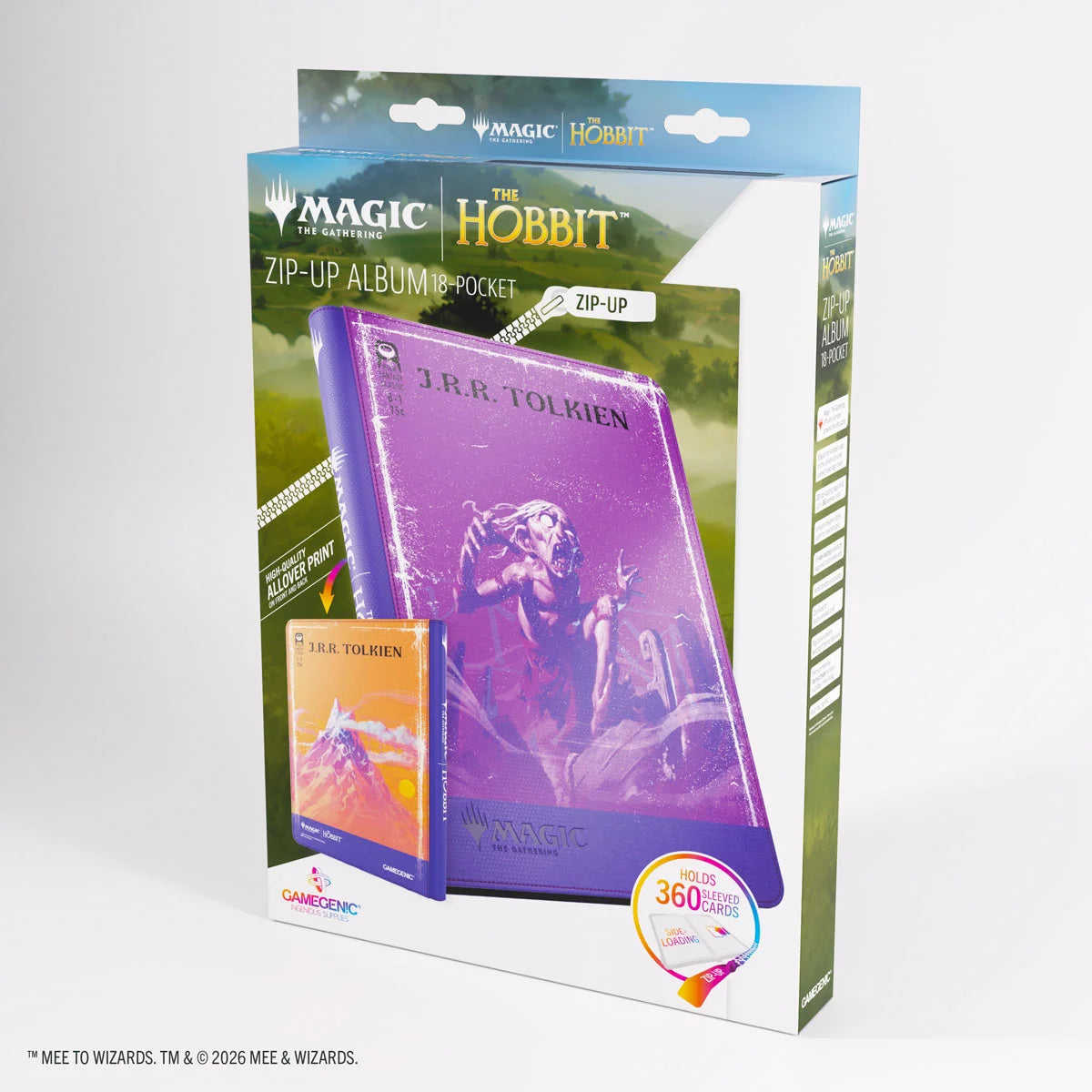 Gamegenic Magic: The Gathering The Hobbit Zip-Up Album 18-Pocket Gollum, Riddle Master / The Lonely Mountain